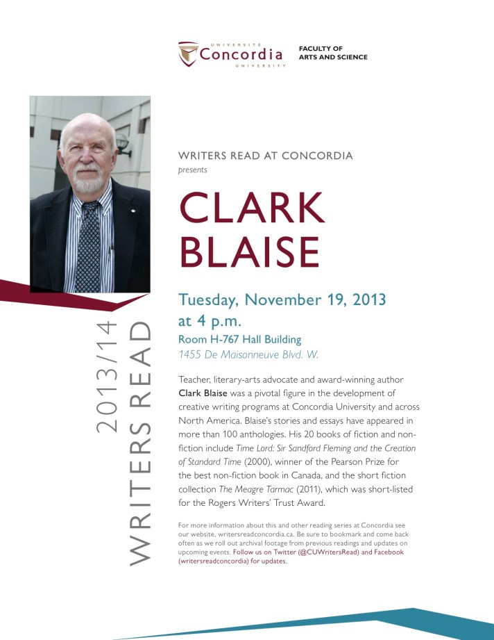 Clark Blaise poster sample